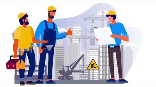 Videohive - Engineering Team At A Construction Site - 47568817 - 47568817