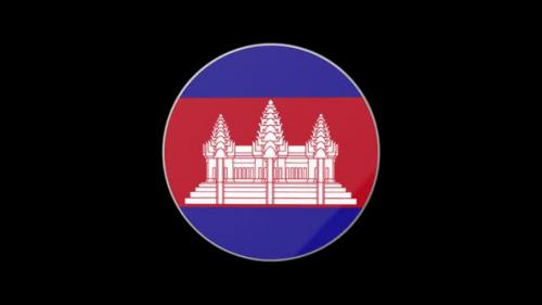 Videohive - Cambodia Kamboja Flag Circle Tube Loop South East Asia Country ASEAN Phnom Penh Khmer Icon - 47569333 - 47569333