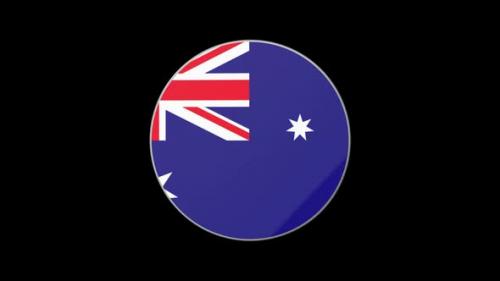 Videohive - Australia Flag Circle Tube Loop Country Icon Sydney Melbourne Perth Canberra Brisbane Adelaide - 47572556 - 47572556