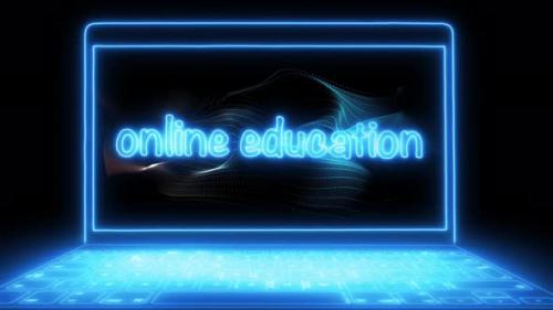 Videohive - Online education text on laptop screen - 47573833 - 47573833