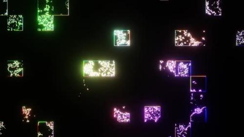 Videohive - Multicolor Abstract Glow Disappearing Cubes Background Vj Loop In HD - 47574149 - 47574149