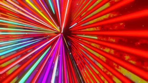 Videohive - Multicolor Neon Glowing Sci-Fi Triangular Dimension Background Vj Loop In 4K - 47574165 - 47574165