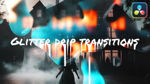 Videohive - Glitter Drip Transitions | DaVinci Resolve - 47522259 - 47522259