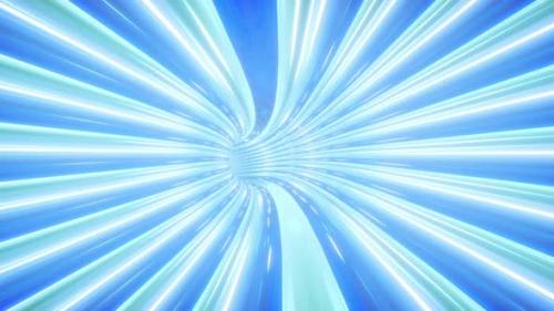 Videohive - Neon Blue Stream Flying Through the Universe Lightspeed Tunnel - 47559795 - 47559795