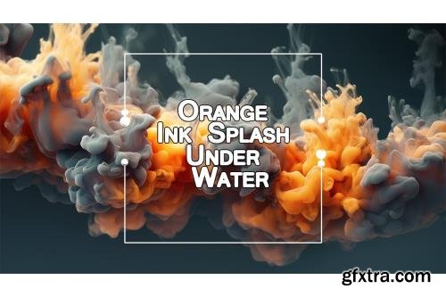 Orange Ink Splash Under Water