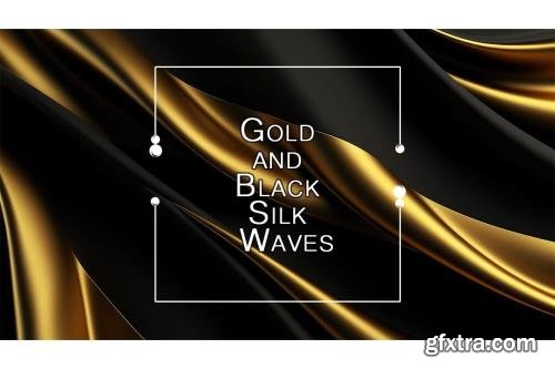 Gold and Black Silk Waves