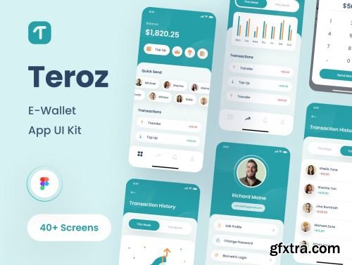 Teroz - E-Wallet App UI Kit Ui8.net