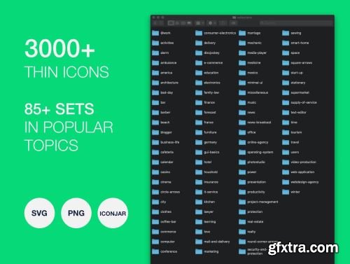 Thin Icons – Mega Bundle – 3000+ Icons Ui8.net