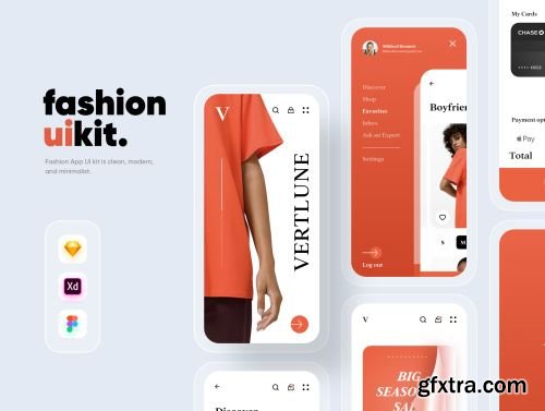 Verlune fashion eCommerce app UI Kit Ui8.net