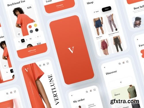 Verlune fashion eCommerce app UI Kit Ui8.net