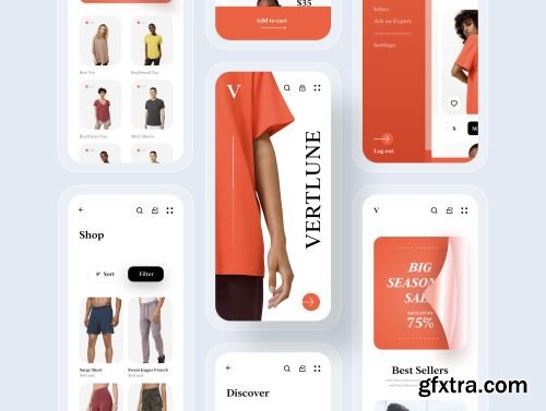 Verlune fashion eCommerce app UI Kit Ui8.net