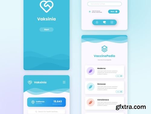 Vaksinia - Vaccination App Design UI Kit Ui8.net