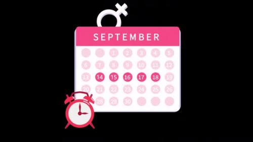 Videohive - Menstrual Calendar For 14th, 15th, 16th, 17th, 18th September Alpha Channel - 47549683 - 47549683