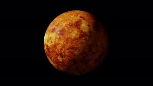 Videohive - Planet Venus with alpha channel overlay view from outer space 3d render. Solar system planets - 47562864 - 47562864