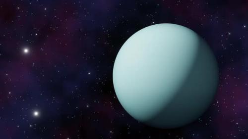 Videohive - Planet Uranus view from outer space and twinkling stars in the Milky Way galaxy 3d render. Solar - 47562865 - 47562865