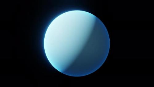 Videohive - Planet Uranus with alpha channel overlay view from outer space 3d render. Solar system planets - 47562867 - 47562867