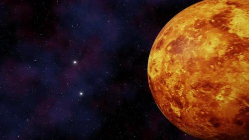 Videohive - Planet Venus view from outer space and twinkling stars in the Milky Way galaxy 3d render. Solar - 47562869 - 47562869