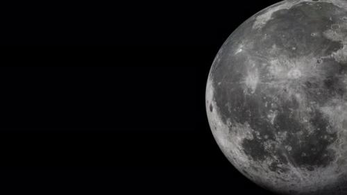 Videohive - Earth satellite Moon with alpha channel overlay view from outer space 3d render. Solar system - 47562872 - 47562872