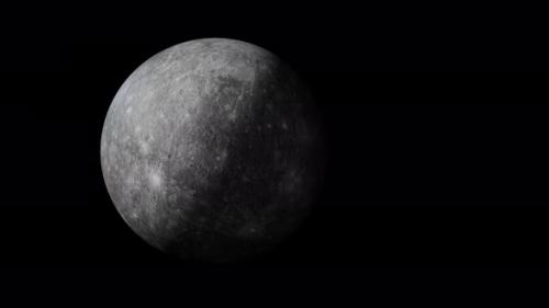 Videohive - Planet Mercury with alpha channel overlay view from outer space 3d render. Solar system planets - 47562881 - 47562881