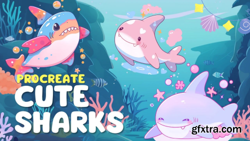 Shark Splash: Learn to Draw Cheerful and Cute Sharks in Procreate