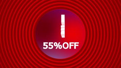 Videohive - Flash Sale Discount Badge 55 Percent Off Animation - 47546814 - 47546814