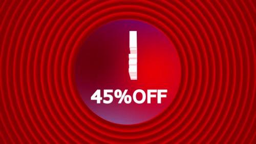 Videohive - Flash Sale Discount Badge 45 Percent Off Animation - 47546816 - 47546816