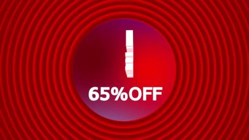 Videohive - Flash Sale Discount Badge 65 Percent Off Animation - 47546820 - 47546820