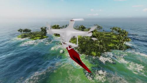 Videohive - Albania Flag Flying With A Drone - 47547821 - 47547821