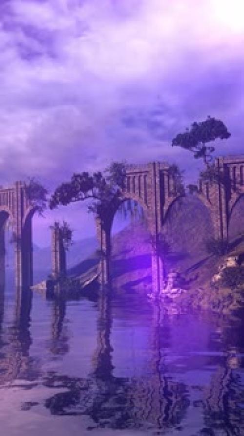 Videohive - Aqueduct and River in a Colorful Landscape - 47550127 - 47550127