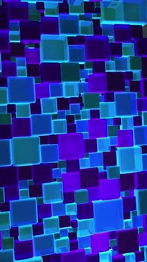 Videohive - Neon Blue Lights Cubes Background In - 47551366 - 47551366