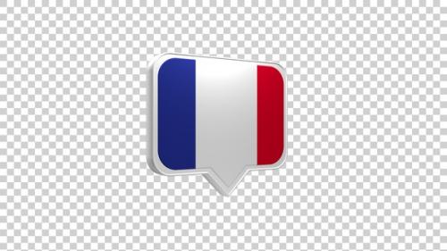 Videohive - France Flag Pin Icon - 47552024 - 47552024