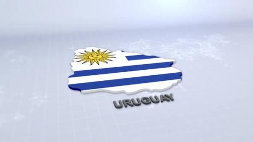 Videohive - Uruguay Map With Flag - 47552033 - 47552033