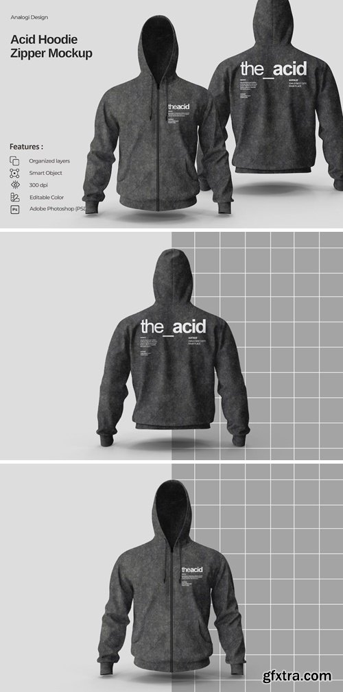 Acid Hoodie Zipper Mockup 4QQVHP8