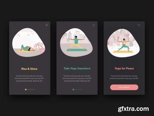 Yoga & Workout Vector Illustrations - 2 Color Styles Ui8.net