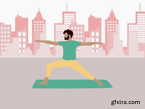 Yoga & Workout Vector Illustrations - 2 Color Styles Ui8.net