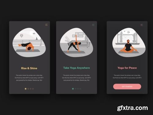 Yoga & Workout Vector Illustrations - 2 Color Styles Ui8.net