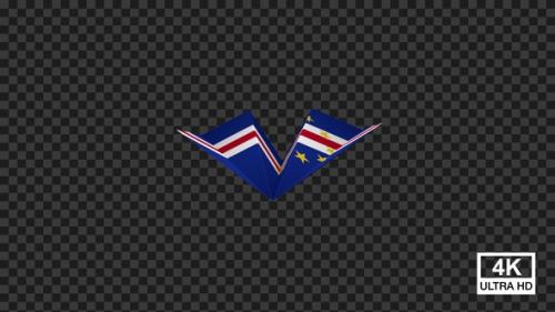 Videohive - Paper Airplane Of Cape Verde Flag V3 - 47547840 - 47547840