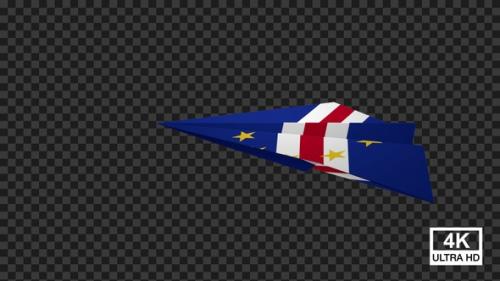 Videohive - Paper Airplane Of Cape Verde Flag V2 - 47547843 - 47547843