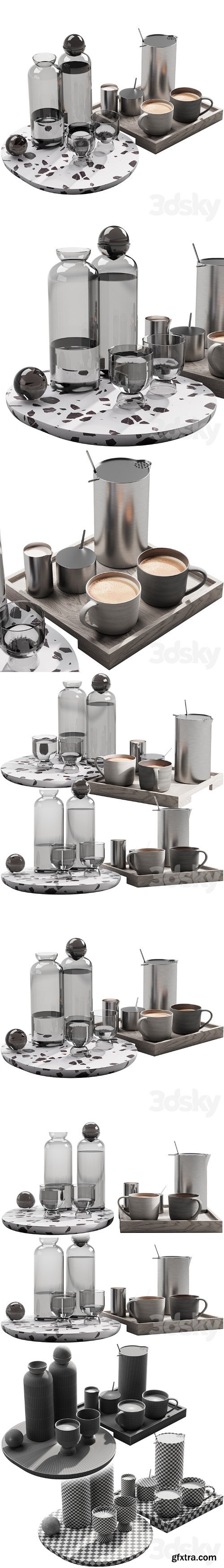 128 eat and drinks decor set 02 coffee and water kit 02