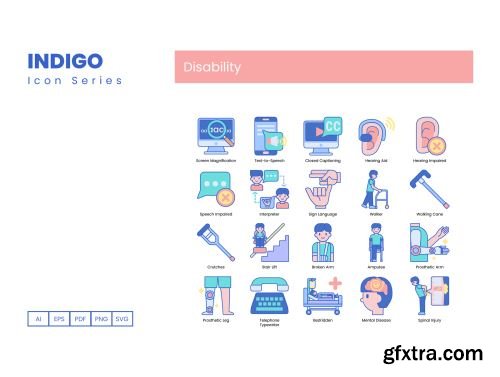 70 Disability Icons | Indigo Series Ui8.net