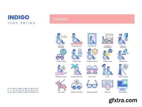 70 Disability Icons | Indigo Series Ui8.net