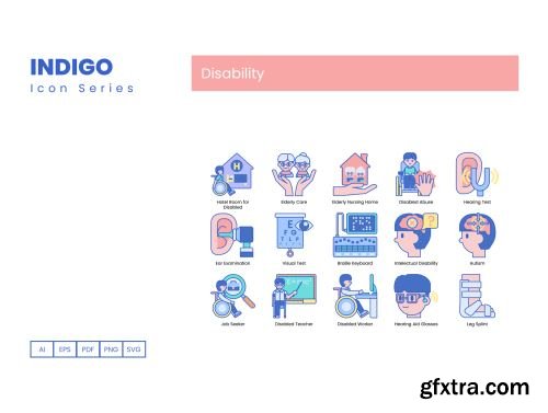 70 Disability Icons | Indigo Series Ui8.net