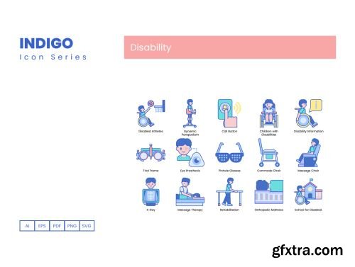 70 Disability Icons | Indigo Series Ui8.net