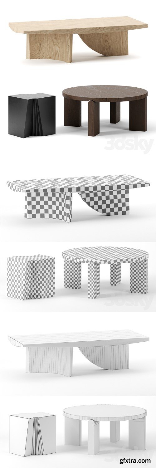 Coffee tables set by Christophe Delcourt