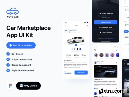 Autocar - Car Marketplace App UI Kit Ui8.net