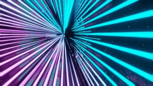 Videohive - Cyan And Pink Neon Glowing Sci-Fi Triangular Dimension Background Vj Loop In HD - 47574161 - 47574161