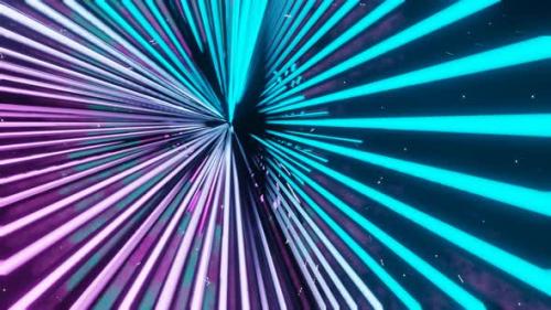 Videohive - Cyan And Pink Neon Glowing Sci-Fi Triangular Dimension Background Vj Loop In 4K - 47574164 - 47574164