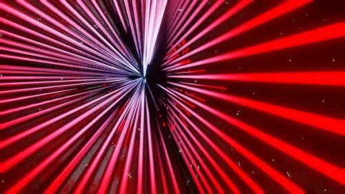 Videohive - Red And White Neon Glowing Sci-Fi Triangular Dimension Background Vj Loop In 4K - 47574169 - 47574169