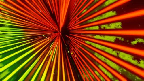 Videohive - Orange And Lime Neon Glowing Sci-Fi Triangular Dimension Background Vj Loop In 4K - 47574172 - 47574172