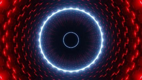 Videohive - Red With Light Blue Cylindrical Mechanism Background Vj Loop In HD - 47574174 - 47574174